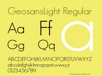 GeosansLight Regular 1.0 Font Sample