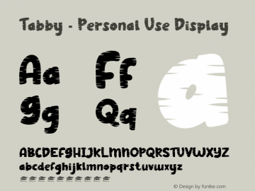 Tabby Display - Personal Use Version 1.000 Font Sample