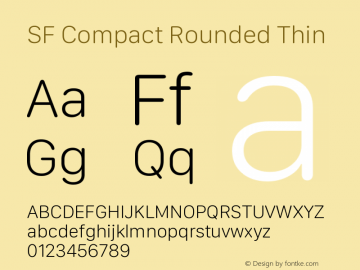 SF Compact Rounded Thin Version 16.0d18e1 Font Sample