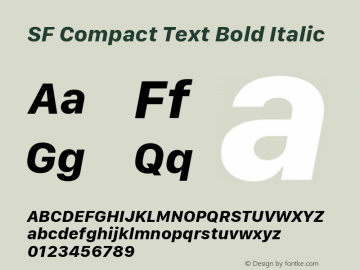 SF Compact Text Bold Italic Version 16.0d18e1 Font Sample