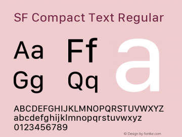 SF Compact Text Regular Version 16.0d18e1 Font Sample