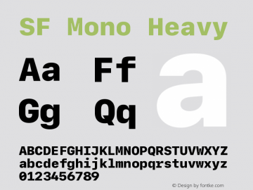 SF Mono Heavy Version 16.0d2e1 Font Sample