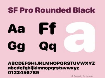 SF Pro Rounded Black Version 16.0d18e1 Font Sample