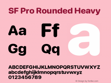 SF Pro Rounded Heavy Version 16.0d18e1 Font Sample