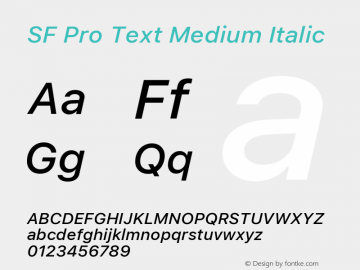 SF Pro Text Medium Italic Version 16.0d18e1图片样张