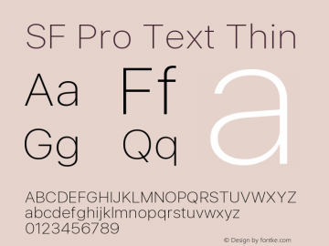 SF Pro Text Thin Version 16.0d18e1图片样张
