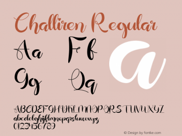 Challiren Version 1.00;December 3, 2020;FontCreator 12.0.0.2567 64-bit图片样张