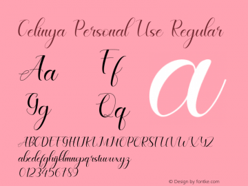 Celinya Personal Use Version 1.003;Fontself Maker 3.5.4图片样张