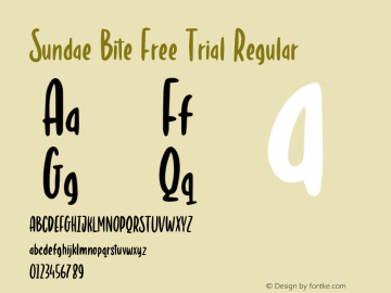 Sundae Bite Free Trial Version 1.00;December 12, 2020;FontCreator 13.0.0.2683 64-bit图片样张