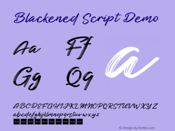 Blackened Script Demo Version 1.005;Fontself Maker 3.5.3图片样张