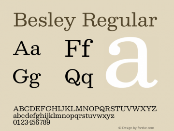 Besley Regular Version 2.000 Font Sample