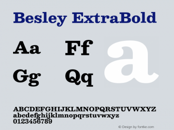 Besley ExtraBold Version 2.000; ttfautohint (v1.8.3) Font Sample