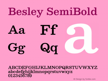 Besley SemiBold Version 2.000; ttfautohint (v1.8.3)图片样张