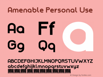 Amenable Personal Use Version 1.003;Fontself Maker 3.5.4 Font Sample