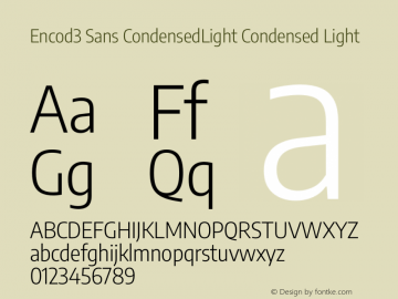 Encod3 Sans Condensed Light Version 3.002图片样张