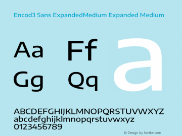 Encod3 Sans Expanded Medium Version 3.002图片样张