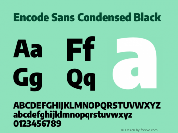 Encode Sans Condensed Black Version 3.002 Font Sample