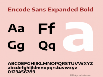 Encode Sans Expanded Bold Version 3.002图片样张