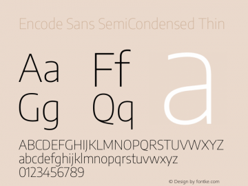 Encode Sans SemiCondensed Thin Version 3.002图片样张