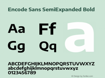 Encode Sans SemiExpanded Bold Version 3.002图片样张