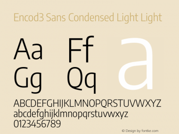 Encod3 Sans Condensed Light Version 2.000图片样张