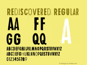 Rediscovered Version 1.02 October 9, 2014, initial release Font Sample