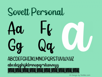Sovett Personal Version 1.002;Fontself Maker 3.5.4 Font Sample