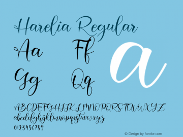 Harelia Version 1.00;February 3, 2021;FontCreator 12.0.0.2567 64-bit Font Sample