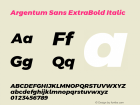 Argentum Sans ExtraBold Italic Version 2.006;January 13, 2021;FontCreator 13.0.0.2655 64-bit; ttfautohint (v1.8.3) Font Sample
