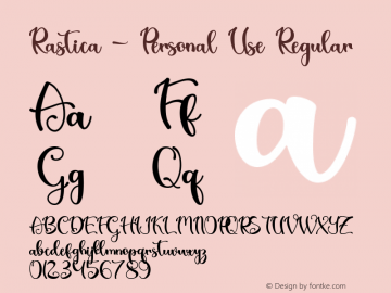 Rastica - Personal Use Version 1.00;February 11, 2021;FontCreator 12.0.0.2555 64-bit图片样张