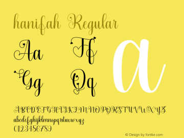 hanifah-Regular Version 1.000 Font Sample