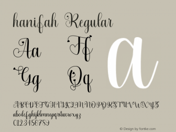 hanifah Regular Version 1.000 Font Sample