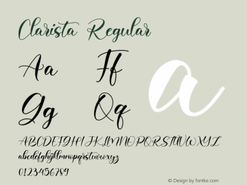 Clarista Version 1.00;February 8, 2021;FontCreator 12.0.0.2567 64-bit Font Sample