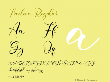 Freelove Version 1.00;February 8, 2021;FontCreator 12.0.0.2567 64-bit Font Sample