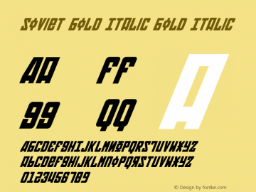 Soviet Bold Italic Bold Italic 2 Font Sample