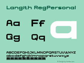 Langith RegPersonal Version 1.001;Fontself Maker 3.5.4 Font Sample