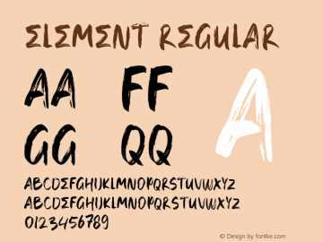 ELEMENT Version 1.001 Font Sample