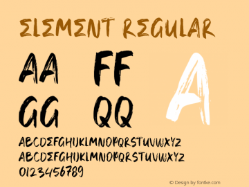 ELEMENT Version 1.001 Font Sample