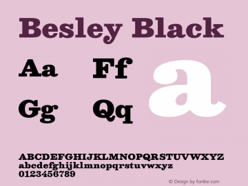 Besley Black Version 2.000; ttfautohint (v1.8.3) Font Sample