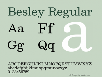 Besley Regular Version 2.000; ttfautohint (v1.8.3) Font Sample