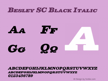 Besley SC Black Italic Version 1.001; ttfautohint (v1.8.3)图片样张