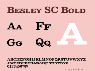 Besley SC Bold Version 2.000; ttfautohint (v1.8.3) Font Sample