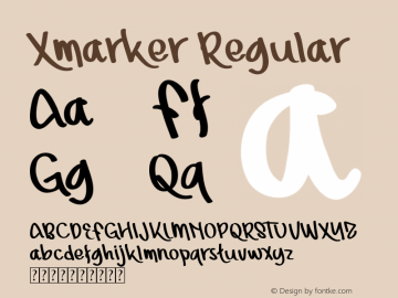 Xmarker Version 1.00;December 2, 2020;FontCreator 13.0.0.2683 64-bit Font Sample