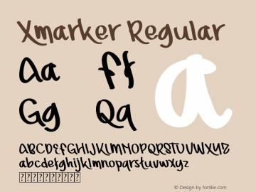 Xmarker Version 1.00;December 2, 2020;FontCreator 13.0.0.2683 64-bit图片样张