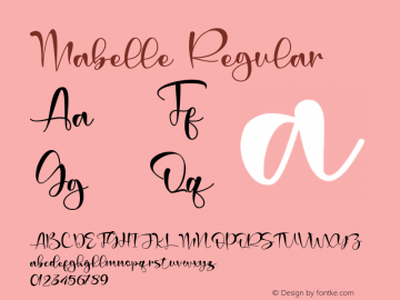 Mabelle Version 1.00;October 25, 2020;FontCreator 12.0.0.2567 64-bit Font Sample