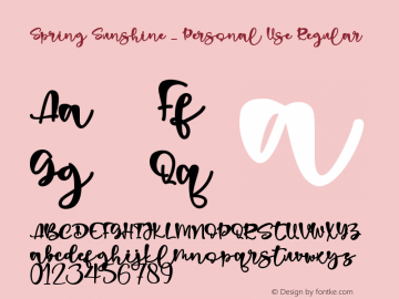 Spring Sunshine _ Personal Use Version 1.00;January 10, 2021;FontCreator 12.0.0.2567 64-bit Font Sample