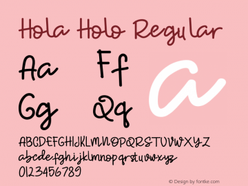 Hola Holo Version 1.001;Fontself Maker 3.5.2 Font Sample