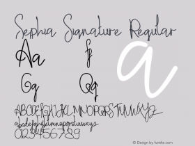 Sephia Signature Version 1.00;April 1, 2021;FontCreator 13.0.0.2683 32-bit图片样张
