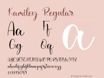 Kamiley Version 1.00;April 8, 2021;FontCreator 12.0.0.2567 64-bit Font Sample