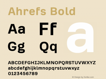 Ahrefs Bold Version 1.000 Font Sample